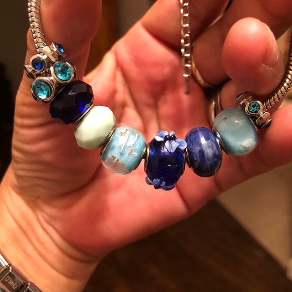 🦋Beaded Rhines&Charm bracelet s-xl Adj🦋 - Picture 4 of 5